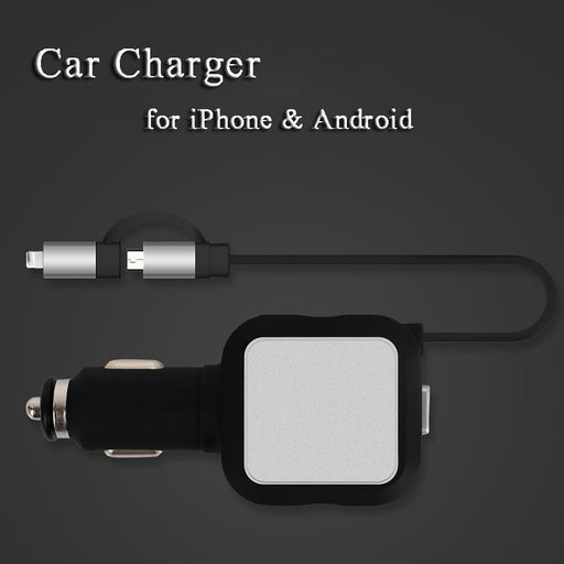 Two-In-One Retractable Car Charger - Gadget Grab Store