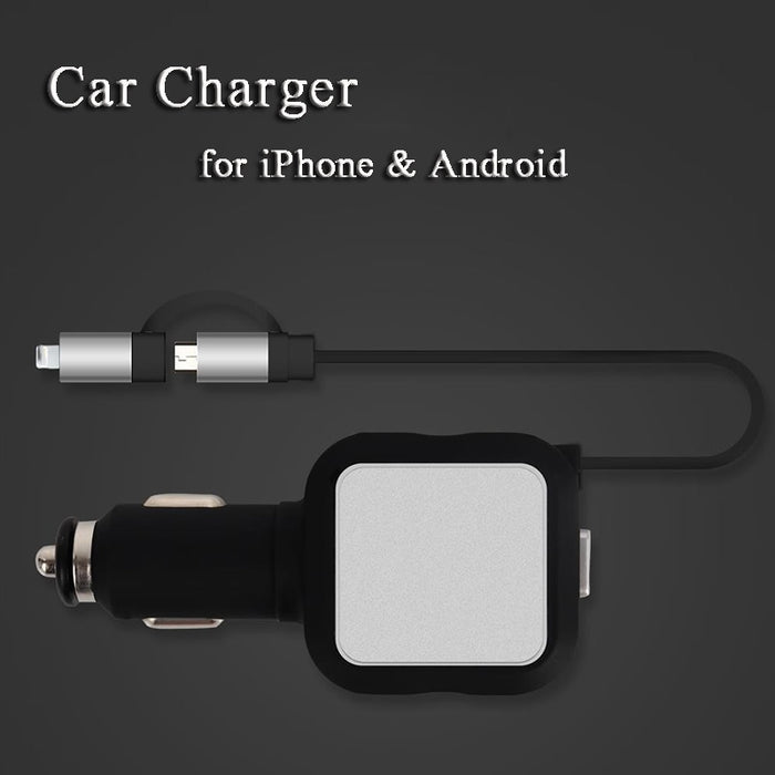 Two-In-One Retractable Car Charger - Gadget Grab Store